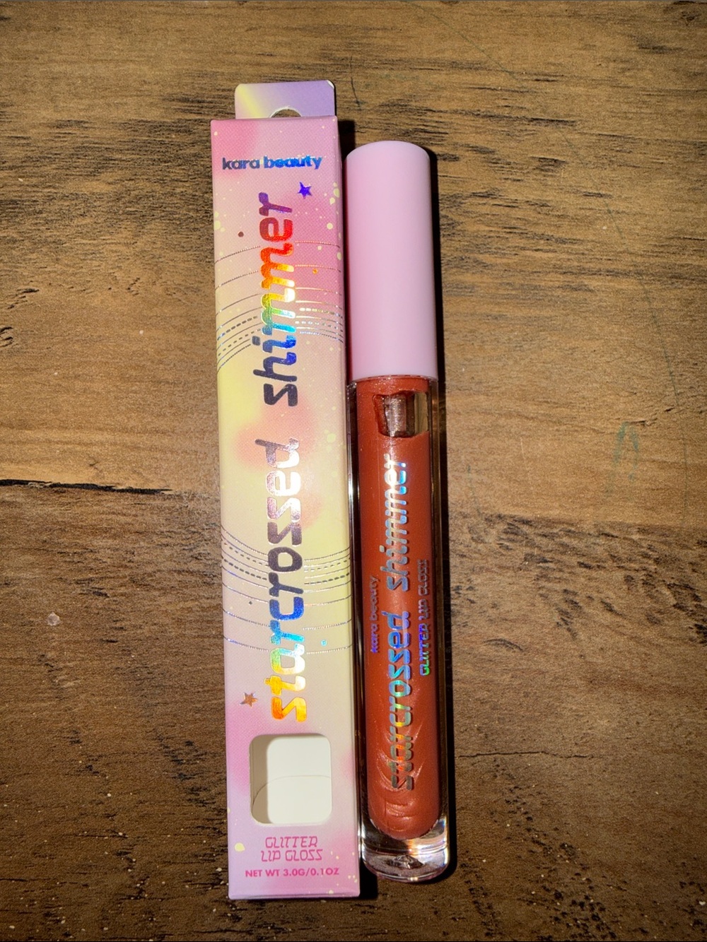 Kara Beauty Starcrossed Shimmer Glitter Lip Gloss - Summer Fling Coral